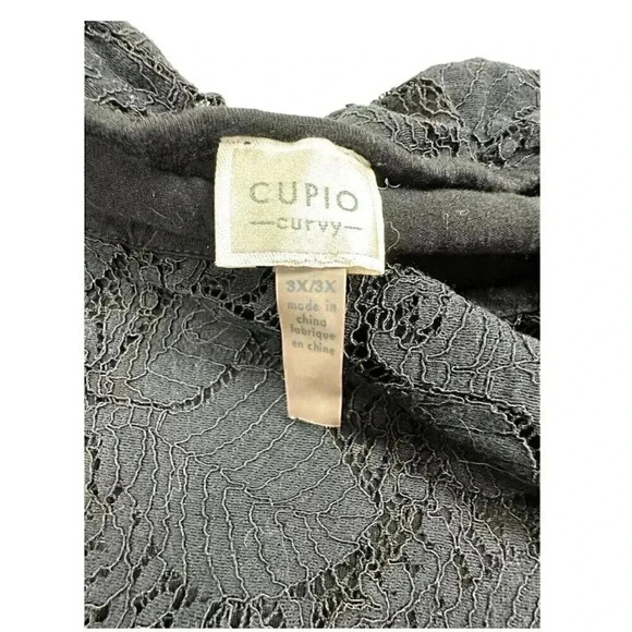 Cupio curvy tank top black with black lace overlay women’s size 3X - Picture 4 of 6